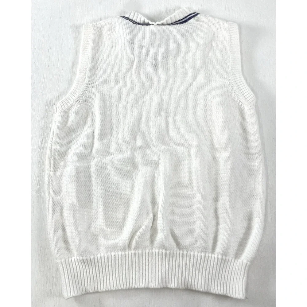 Gymboree Celebrate Spring Boy's White Cable‎ Knit Sweater Vest size M 7-8